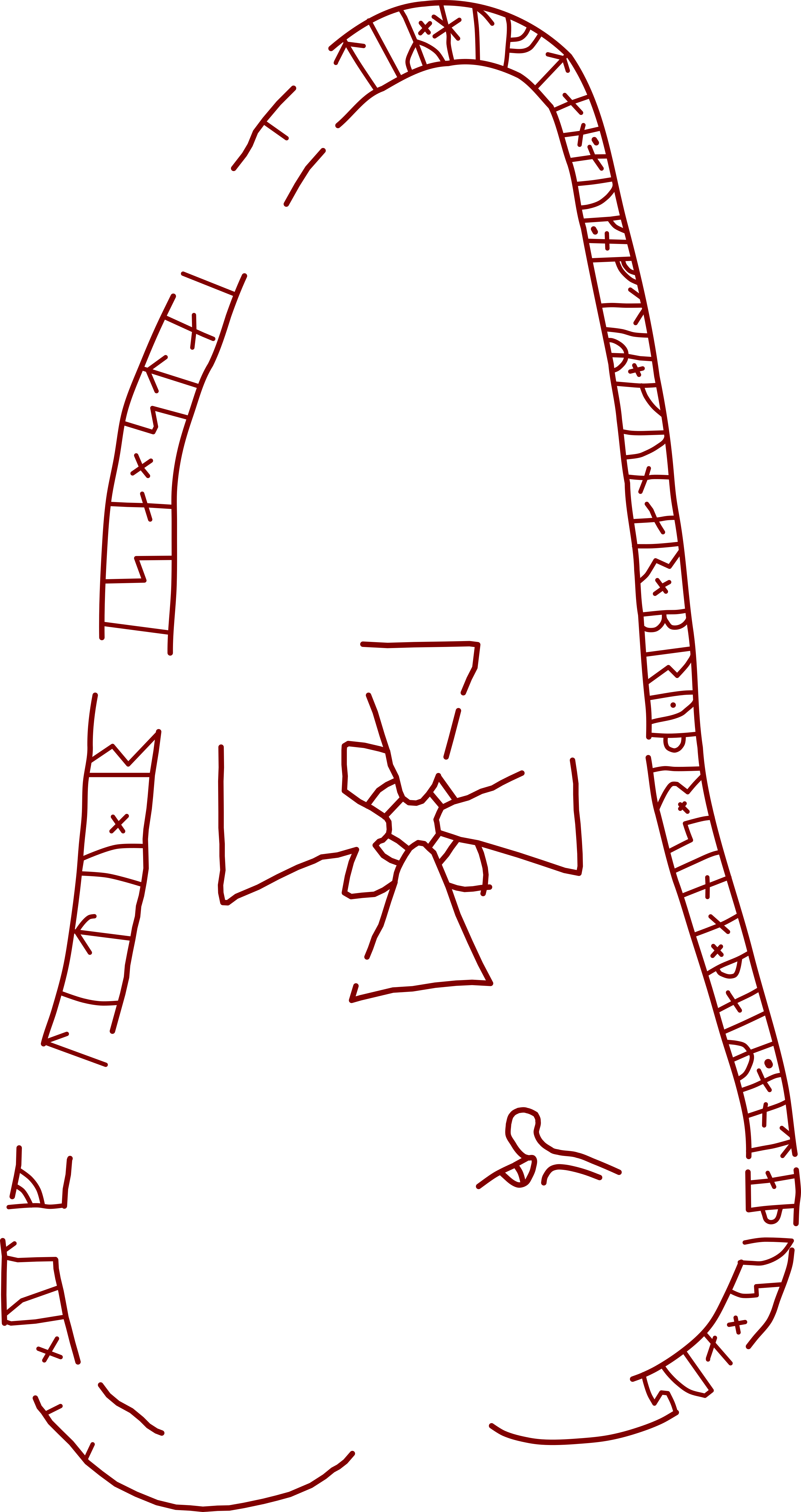 Drawing of the inscription of the runestone U 153